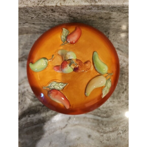 Laurie Gates Santa Fe Chili Pepper Round Serving Dish Tortilla Holder Home Decor - Picture 5 of 8